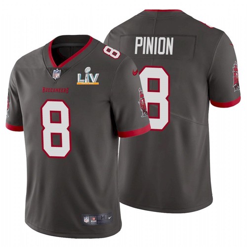 Men's Tampa Bay Buccaneers #8 Bradley Pinion Grey NFL 2021 Super Bowl LV Limited Stitched Jersey